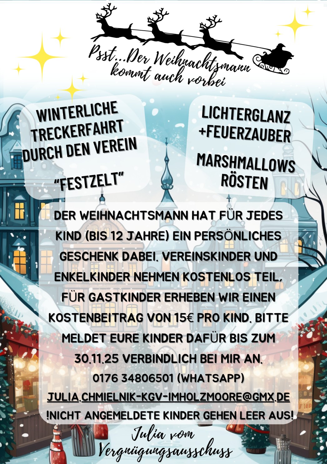 Einladung Weihnachtsfest KGV im Holzmoore e.V.